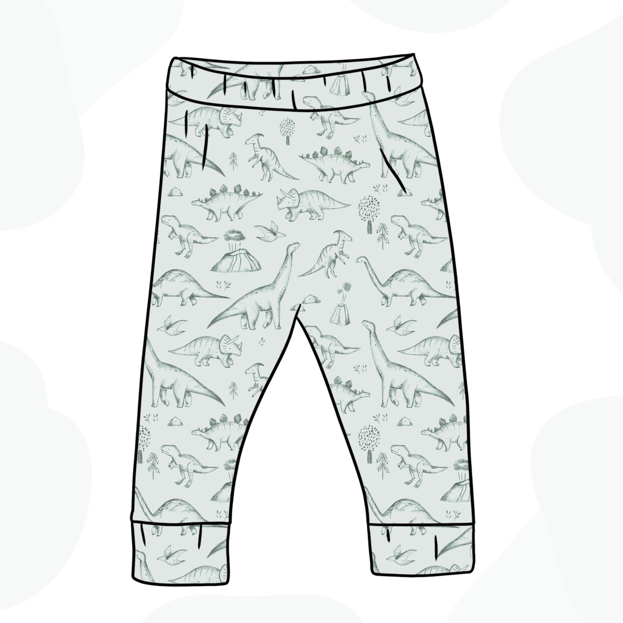 Sketch Dinosaur Slim Fit Leggings