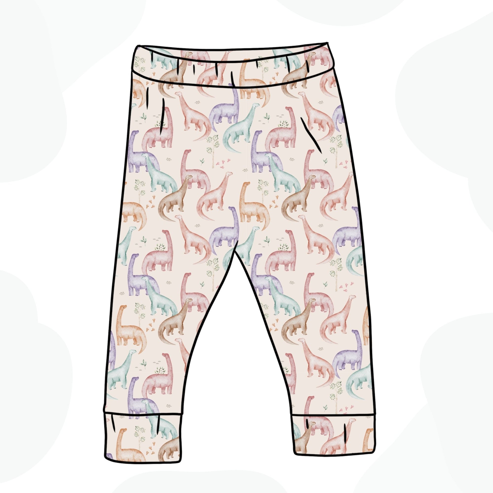 Pastel Pink Dinosaur Slim Fit Leggings