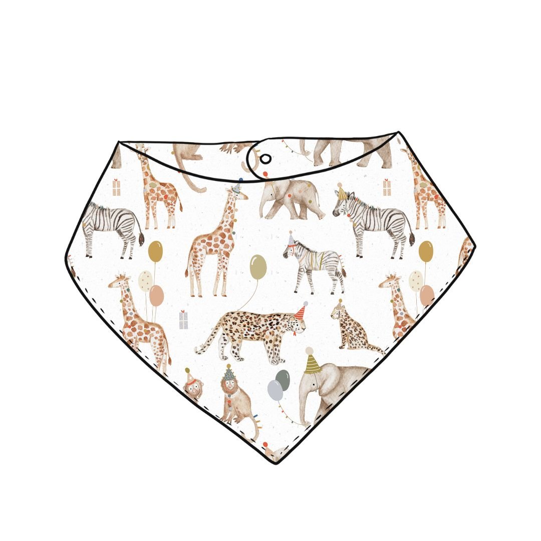 Safari Birthday White Bib