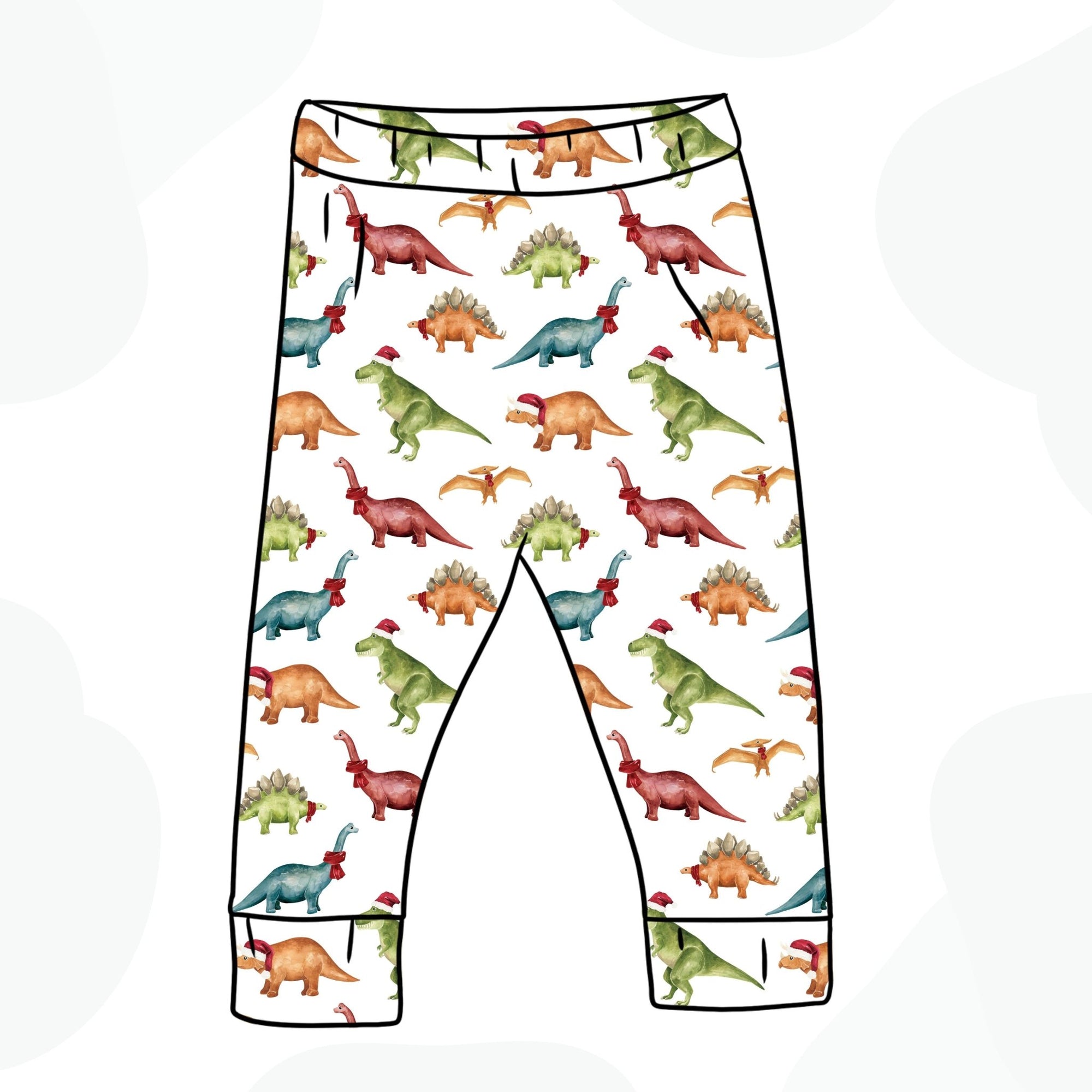 Festive Dinosaur Slim Fit Leggings