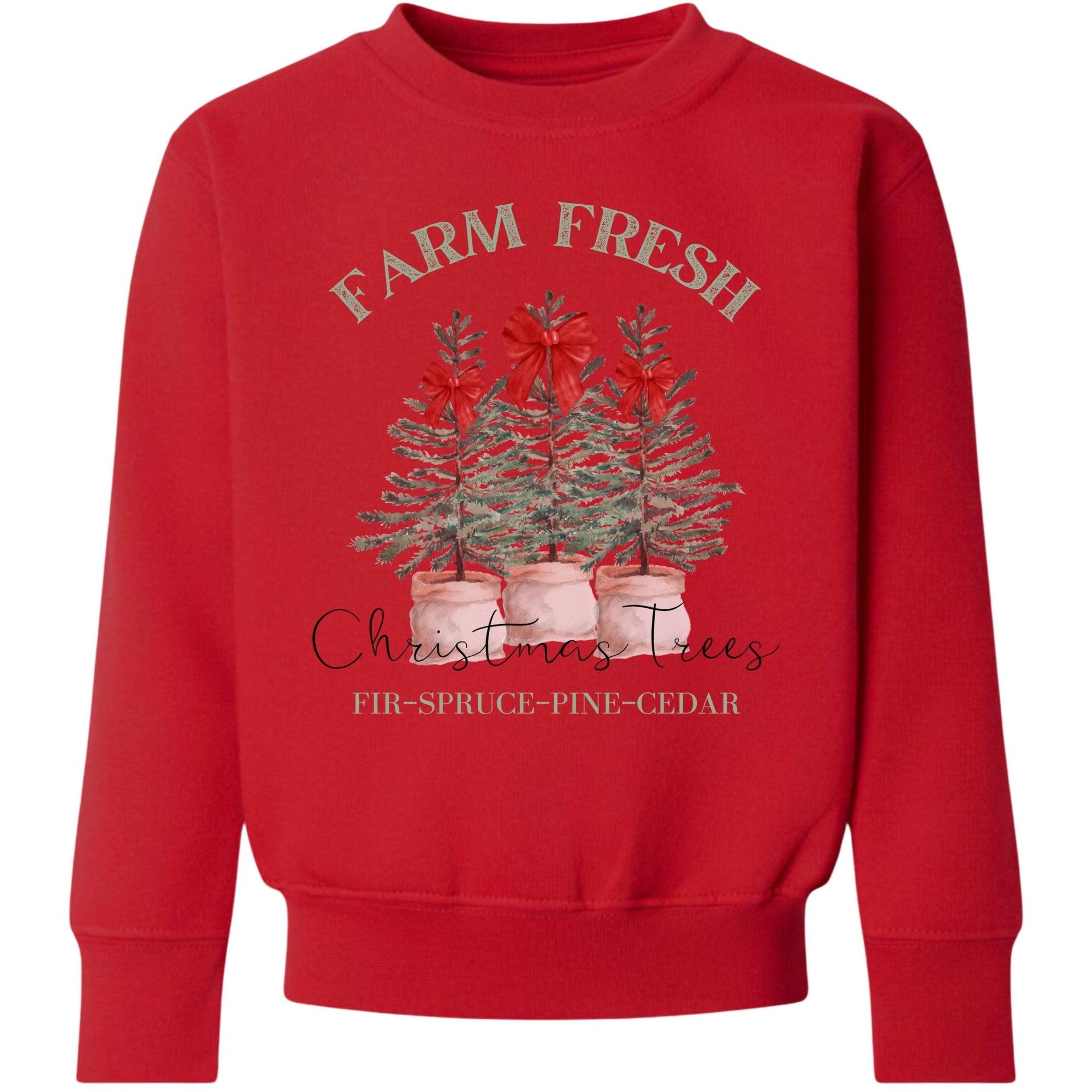 Red Farm Fresh Trees Sweatshirt