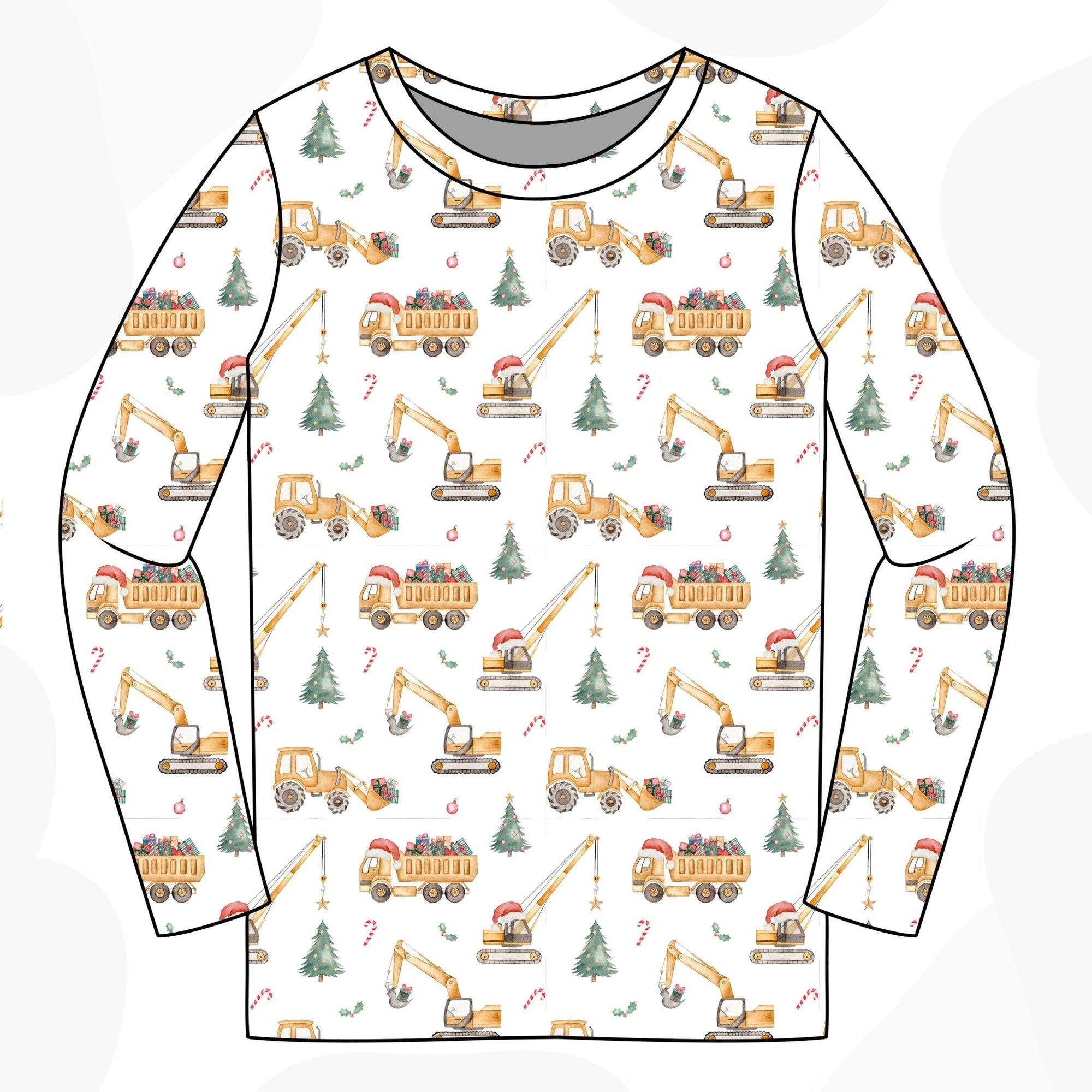 Christmas Construction Long Sleeved Top