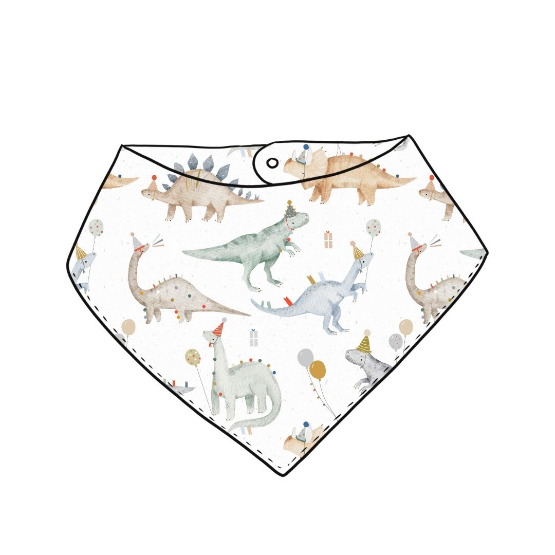 Birthday Dinosaur White Bib