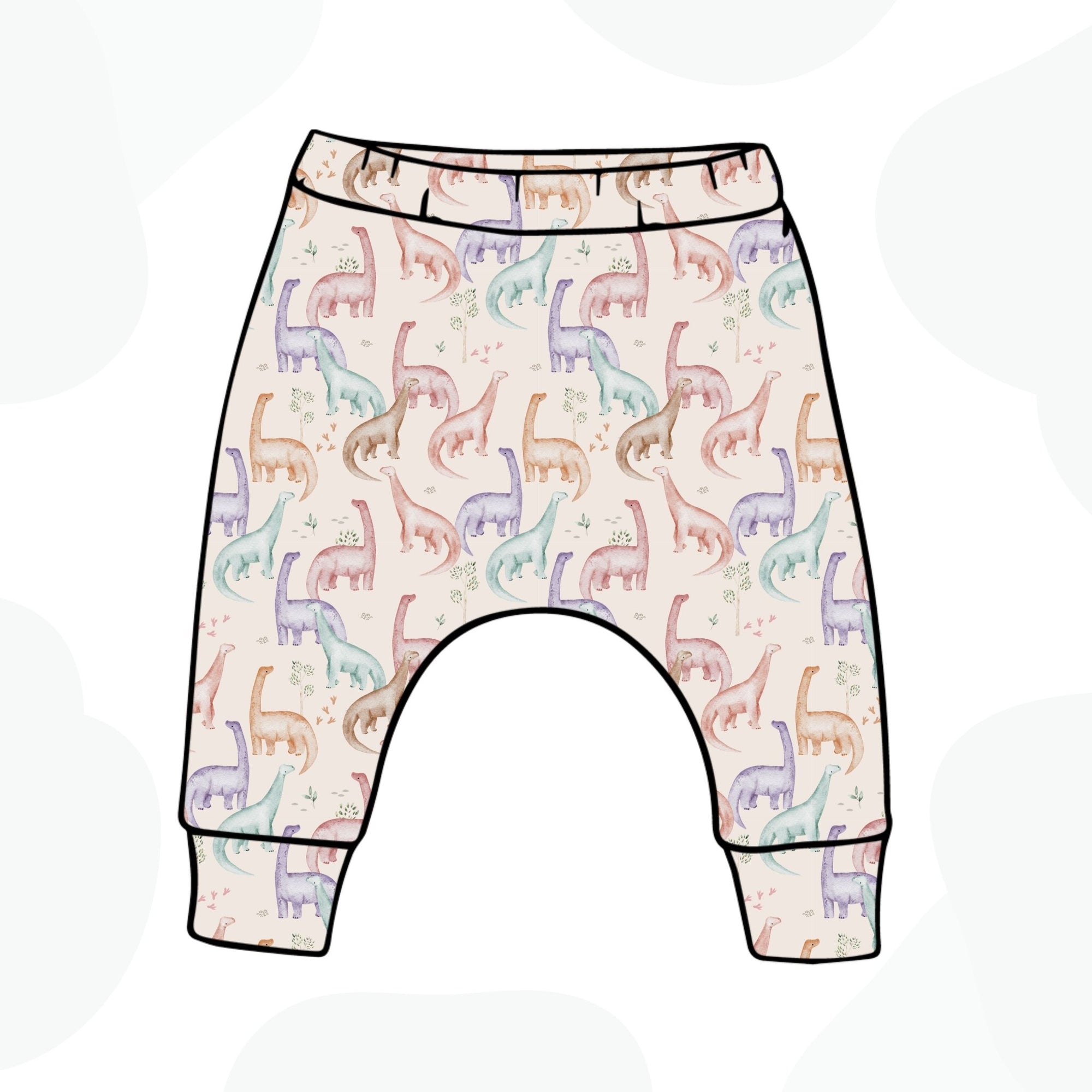 Pastel Pink Dinosaur Harem Leggings