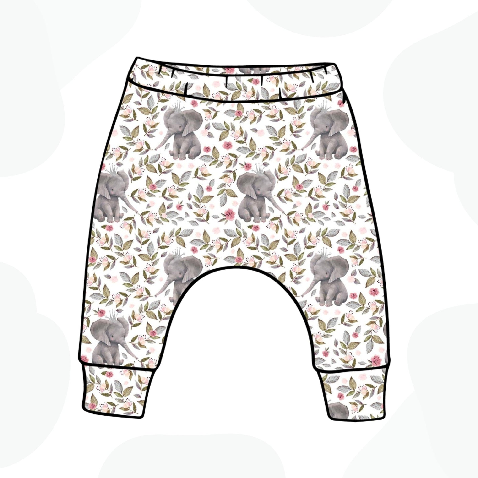 Floral Elephant Harem Leggings