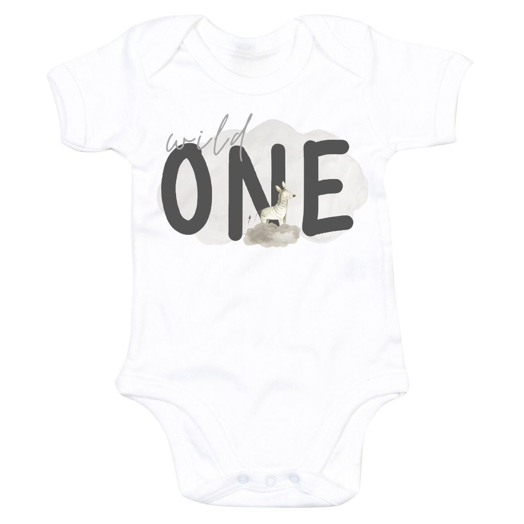 Wild One Grey Baby Bodysuit