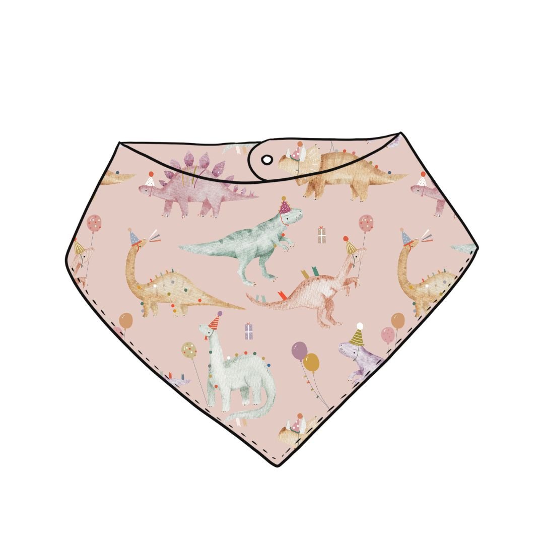 Birthday Dinosaur Pink Bib