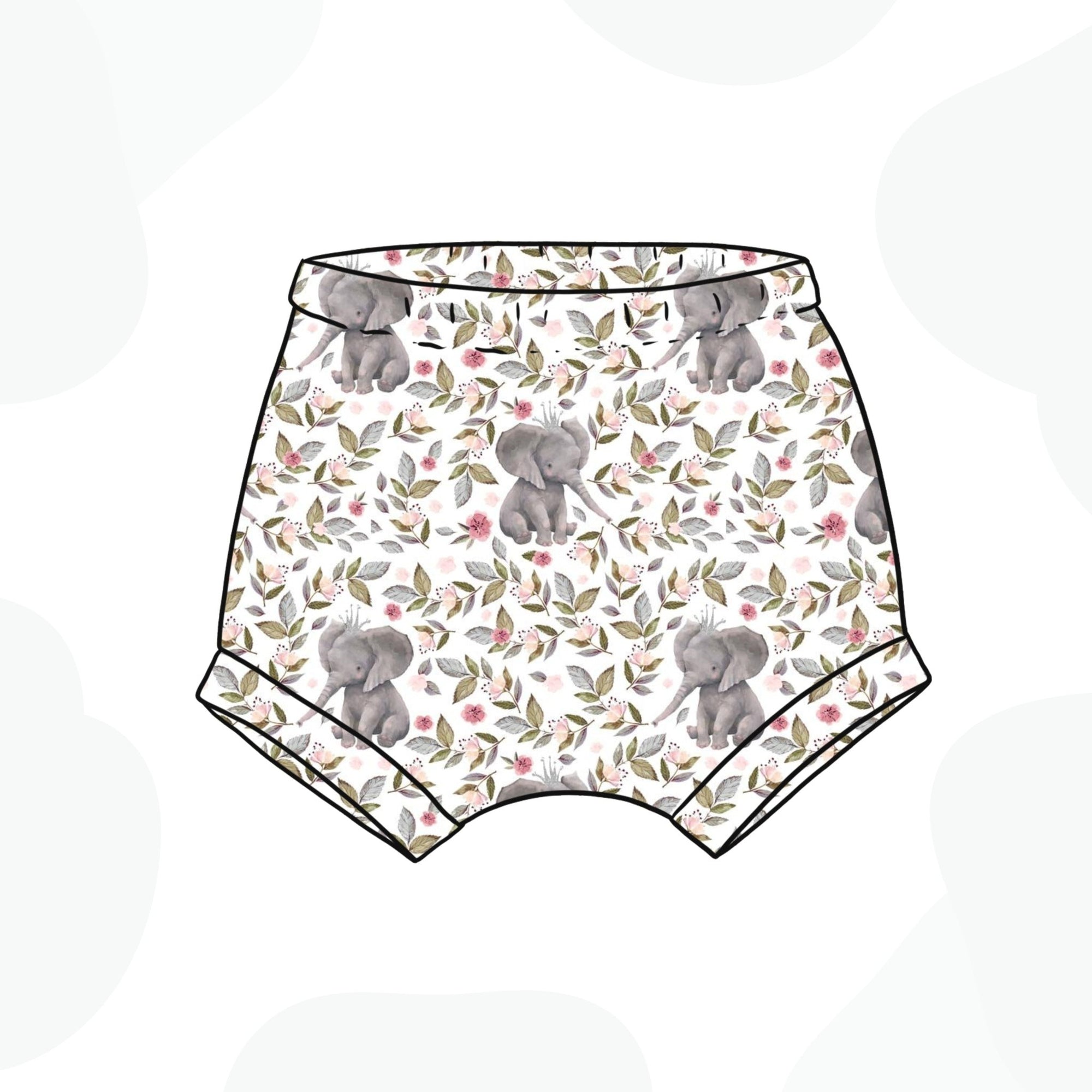 Floral Elephant Bummie Shorts