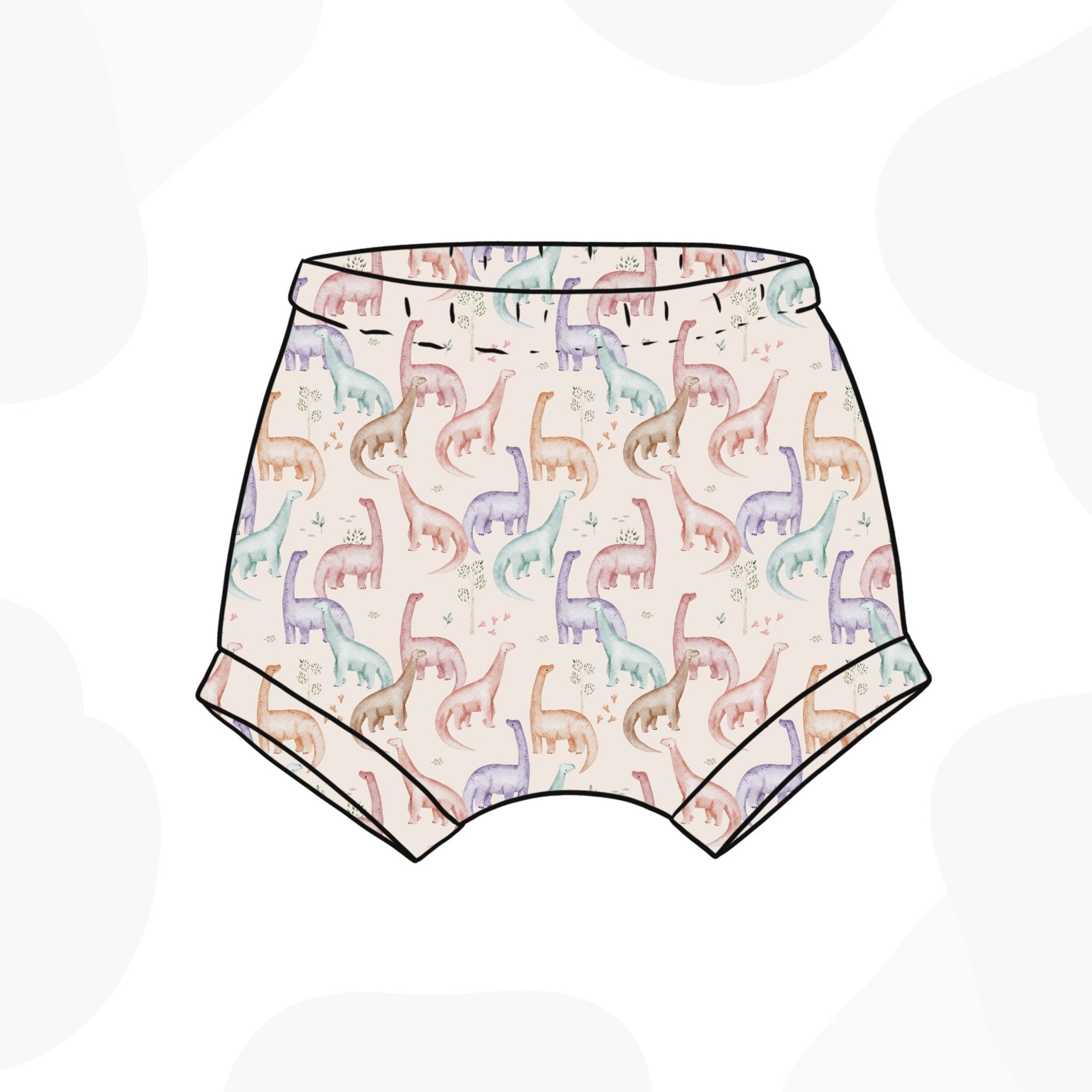 Pastel Pink Dinosaur Bummie Shorts