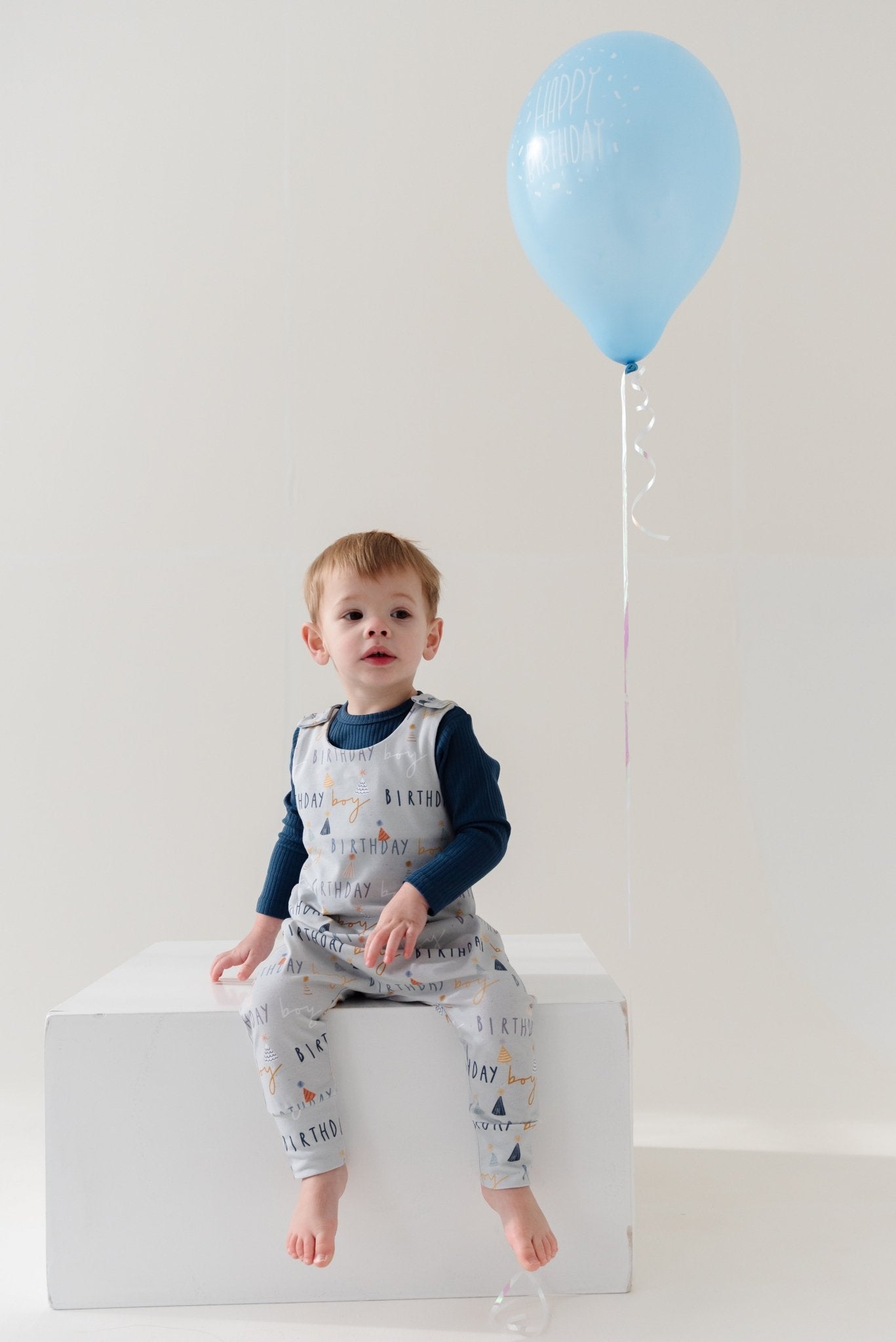 Birthday Boy Blue Dungaree Romper