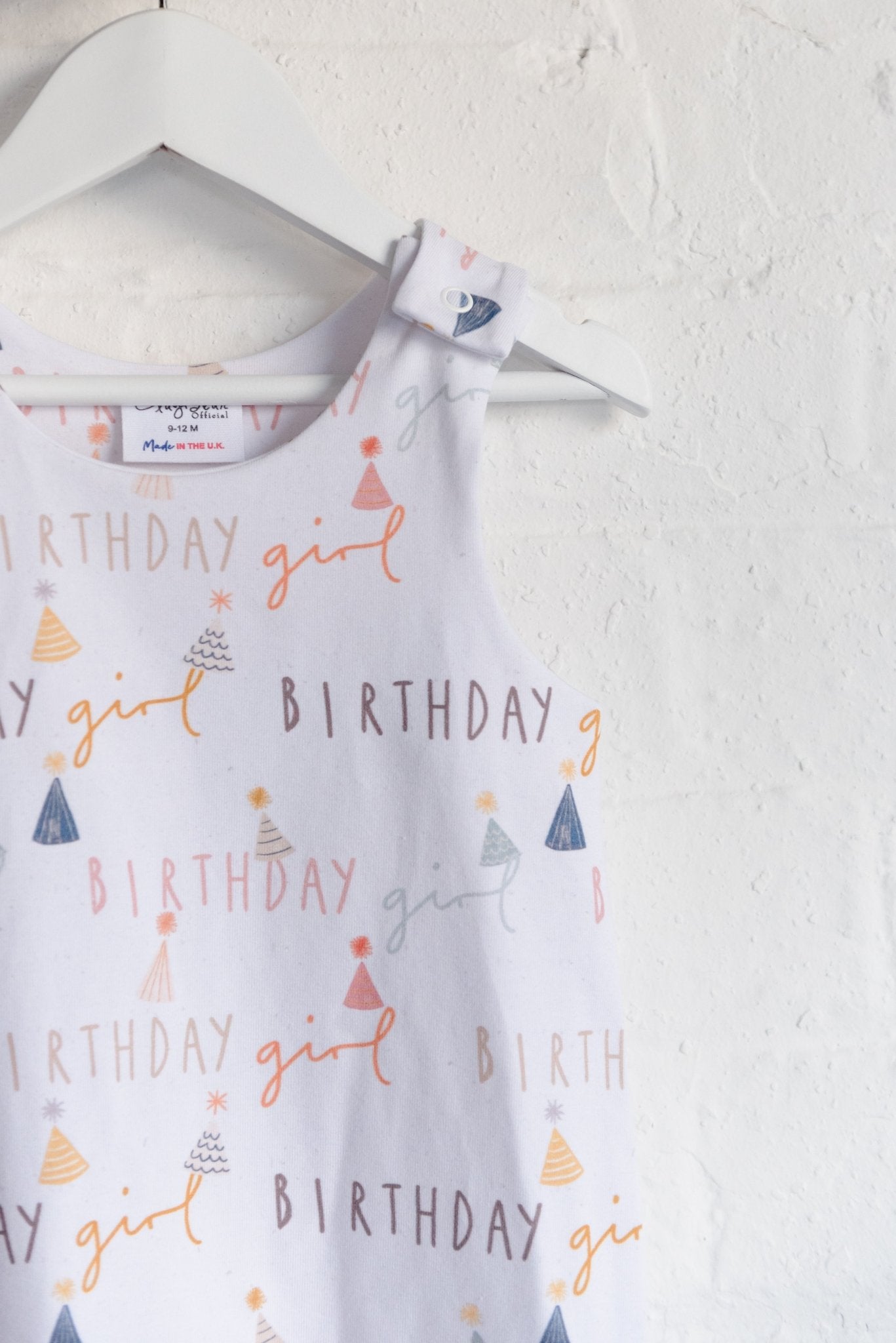 Birthday Girl White Dungaree Romper