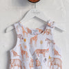 Safari Birthday White Dungaree Romper