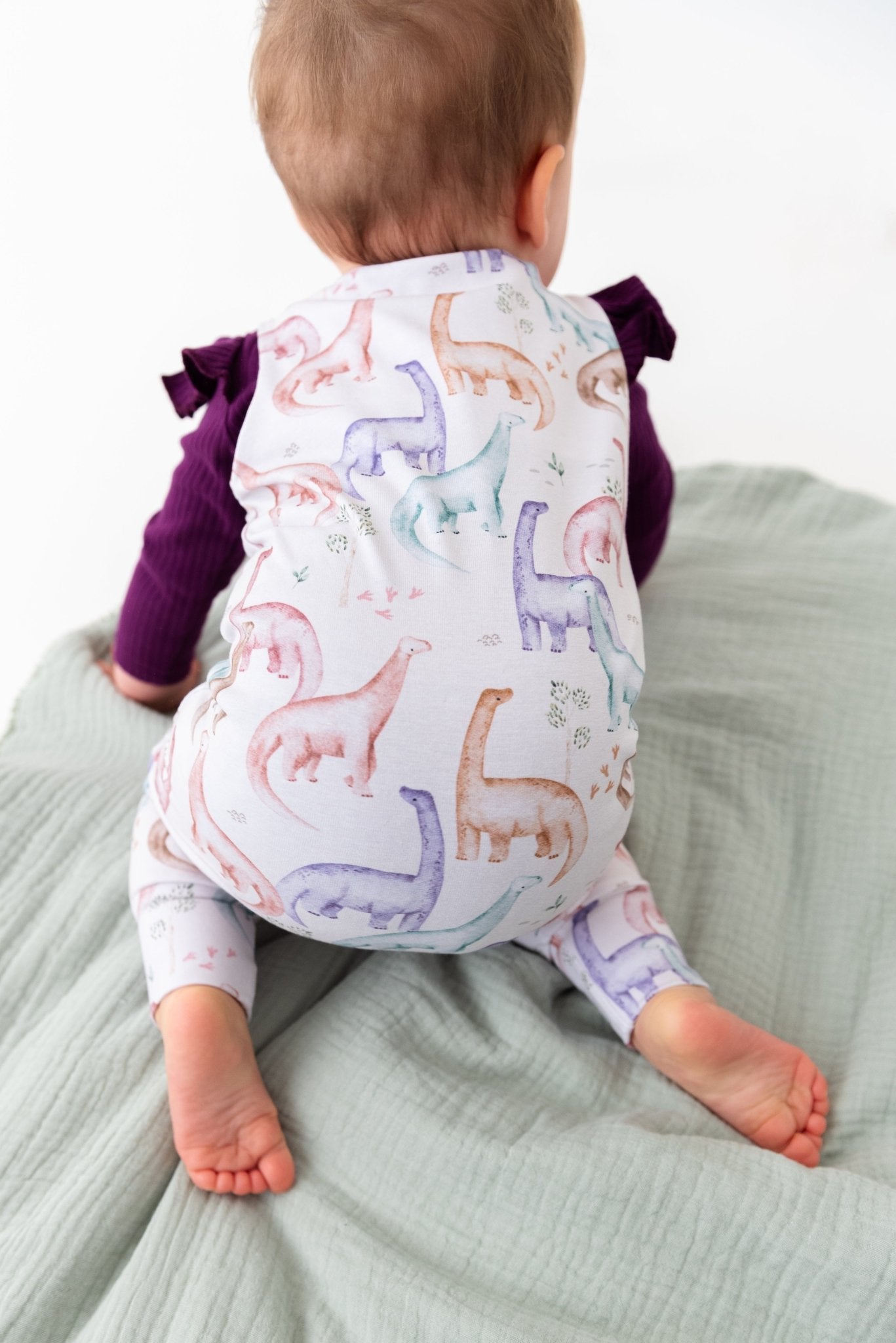 Pastel Pink Dinosaur Romper