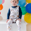 Birthday White Dinosaur Dungaree Romper