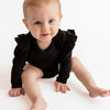 Black Frill Long Sleeve Bodysuit - ClayBearOfficial 