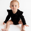 Black Frill Long Sleeve Bodysuit - ClayBearOfficial 