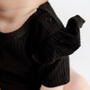 Black Frill Short Sleeve Bodysuit - ClayBearOfficial 