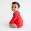 Bright Red Long Sleeve Bodysuit - ClayBearOfficial 