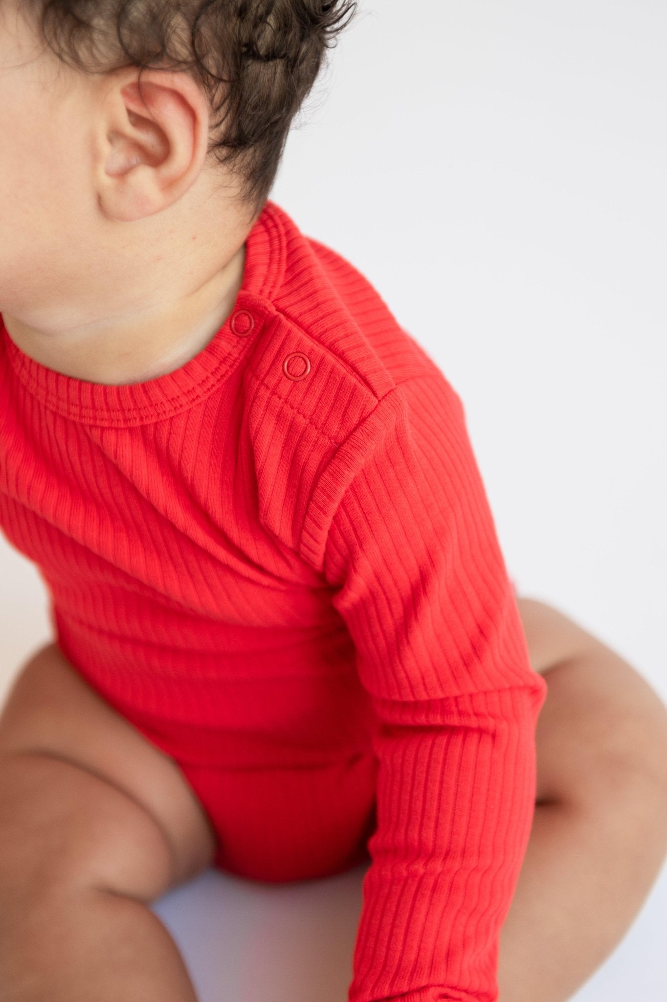 Bright Red Long Sleeve Bodysuit - ClayBearOfficial 