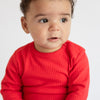 Bright Red Long Sleeve Bodysuit - ClayBearOfficial 