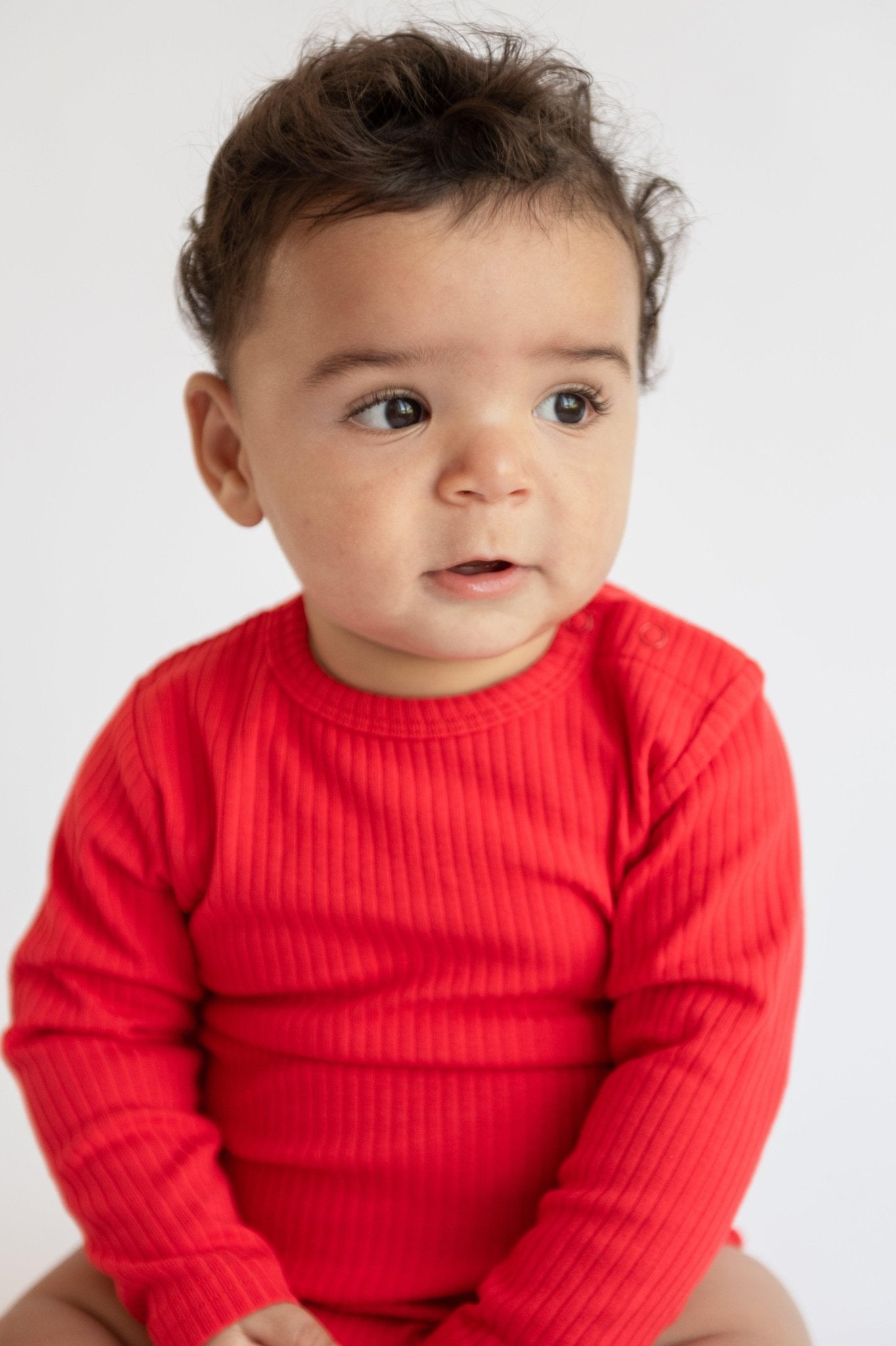 Bright Red Long Sleeve Bodysuit - ClayBearOfficial 