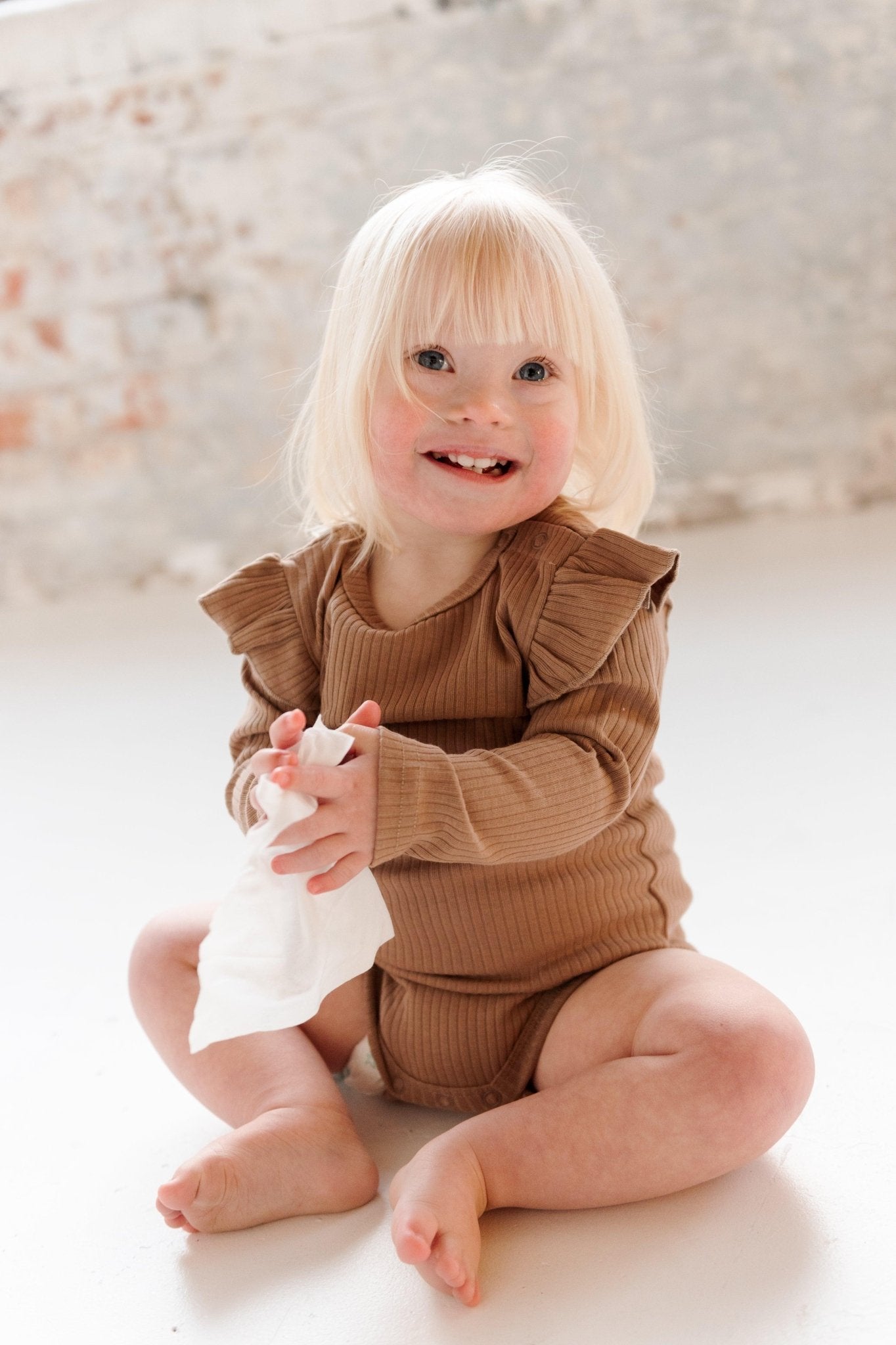 Caramel Frill Long Sleeve Bodysuit - ClayBearOfficial 