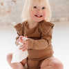 Caramel Frill Long Sleeve Bodysuit - ClayBearOfficial 