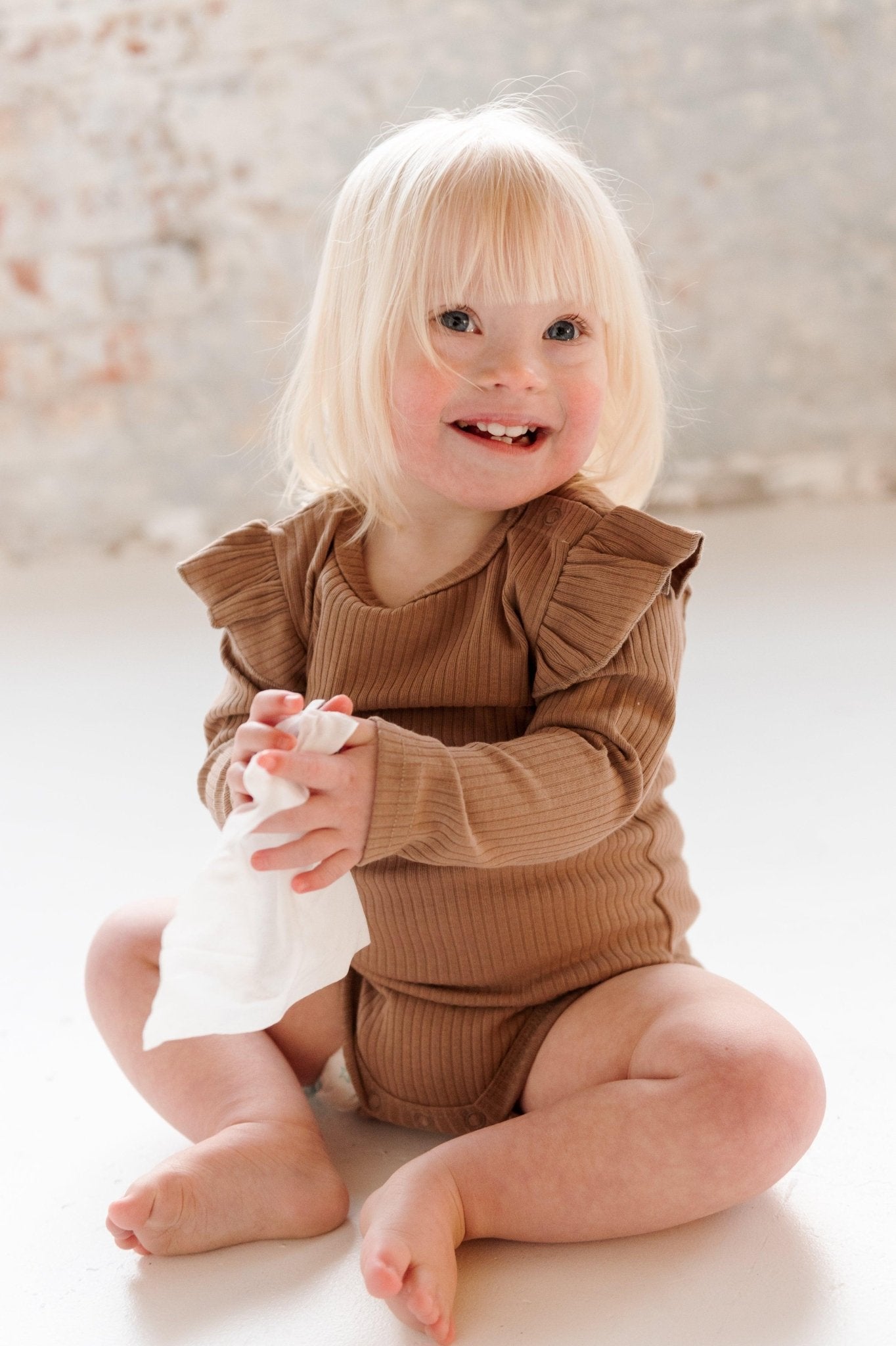 Caramel Frill Long Sleeve Bodysuit - ClayBearOfficial 