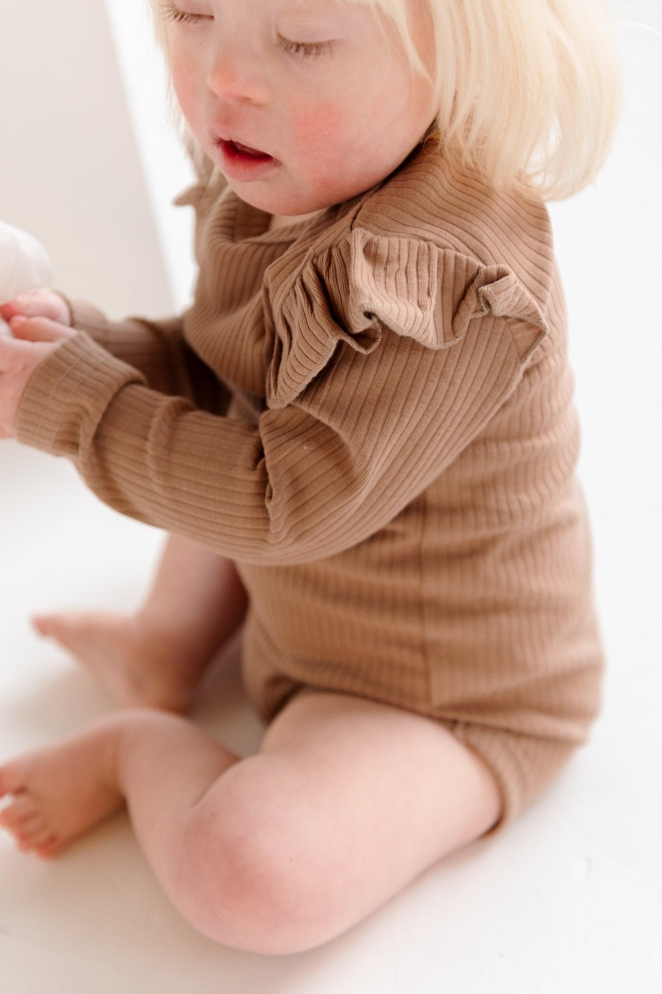 Caramel Frill Long Sleeve Bodysuit - ClayBearOfficial 