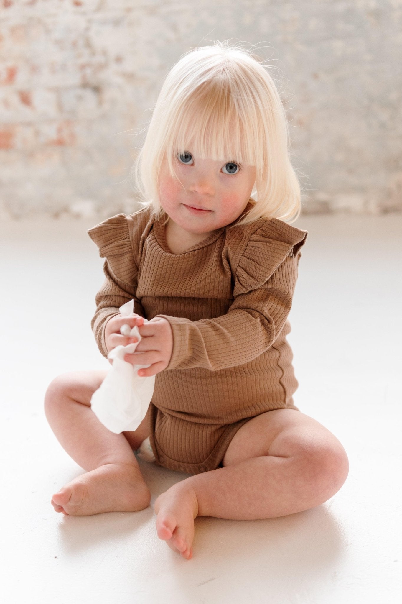 Caramel Frill Long Sleeve Bodysuit - ClayBearOfficial 