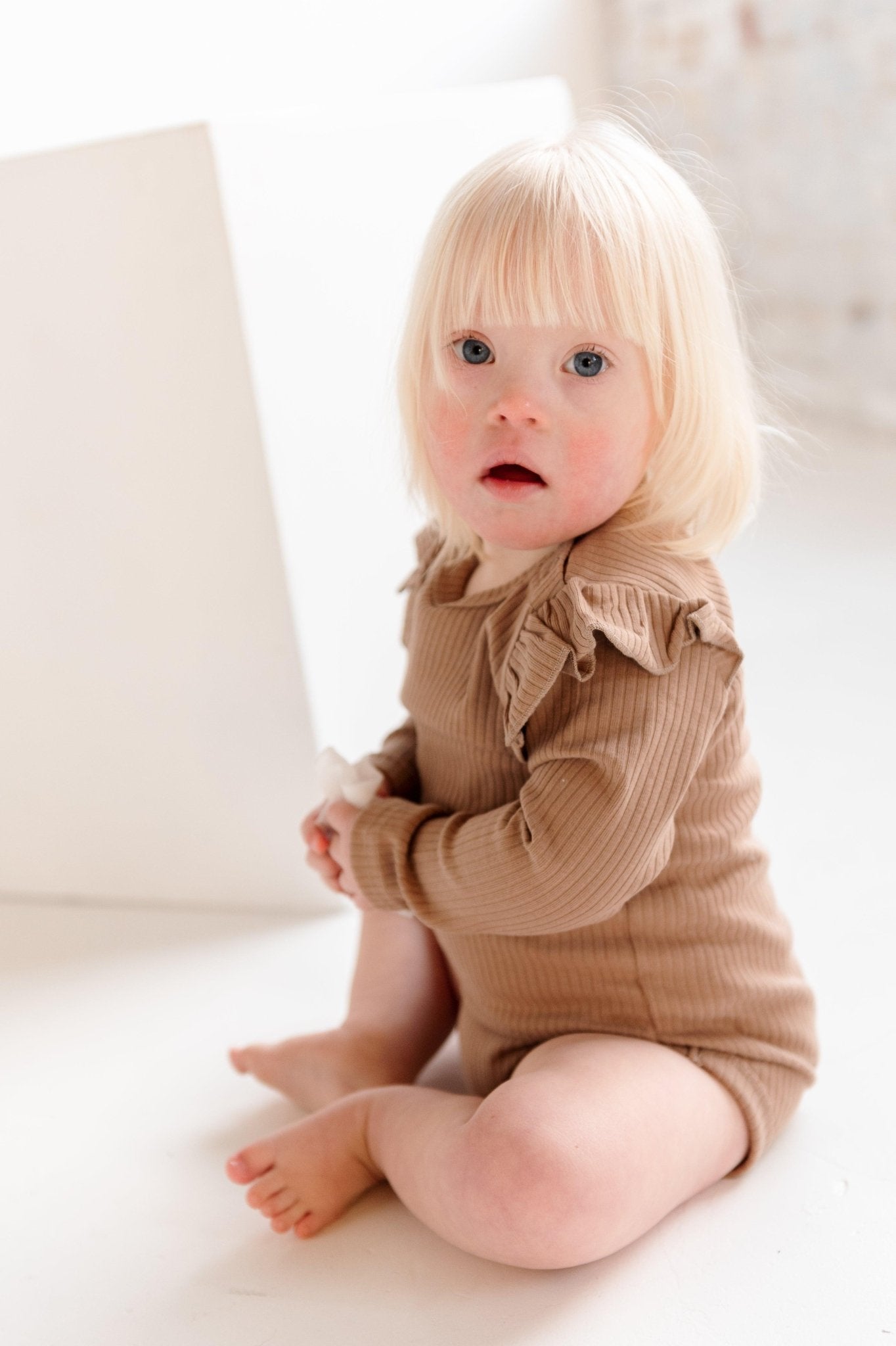 Caramel Frill Long Sleeve Bodysuit - ClayBearOfficial 