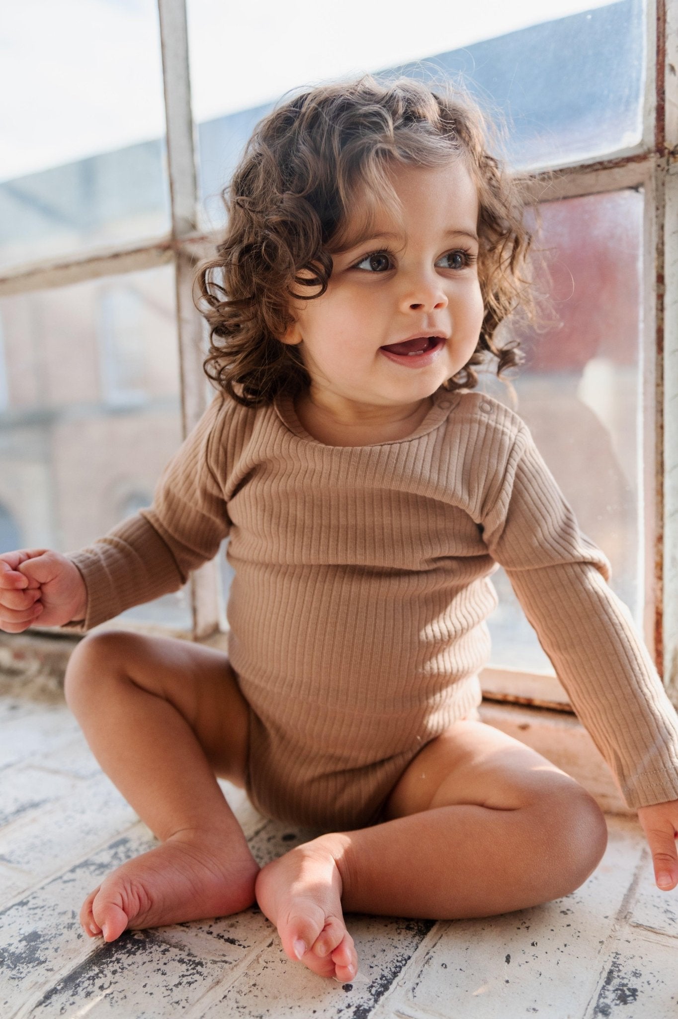 Caramel Long Sleeve Bodysuit - ClayBearOfficial 