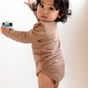 Caramel Long Sleeve Bodysuit - ClayBearOfficial 