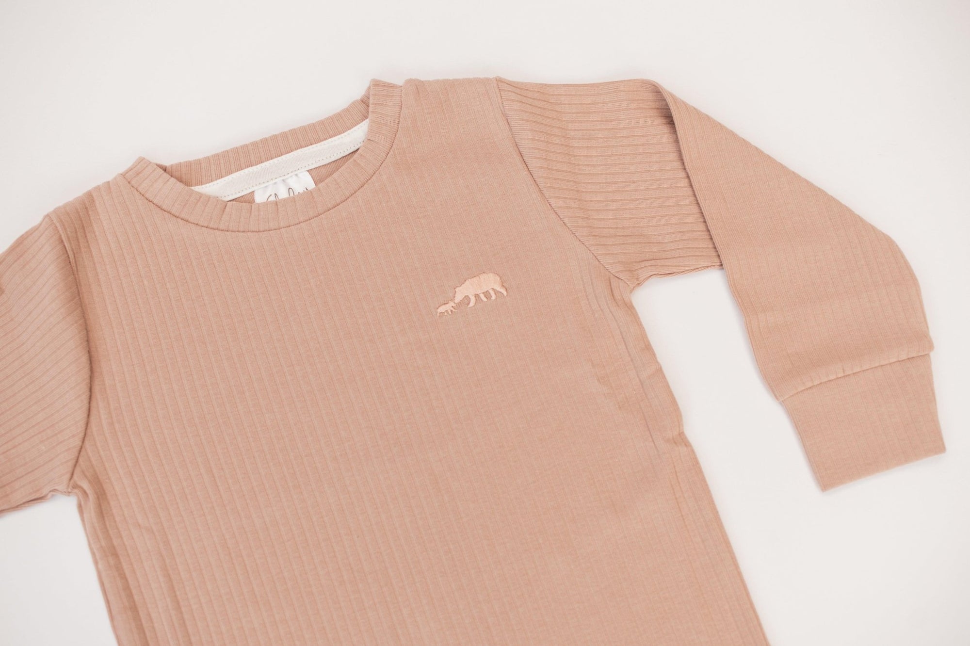 Mink Ribbed Long Sleeve Top - ClayBearOfficial 