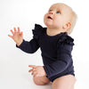 Navy Frill Long Sleeve Bodysuit - ClayBearOfficial 