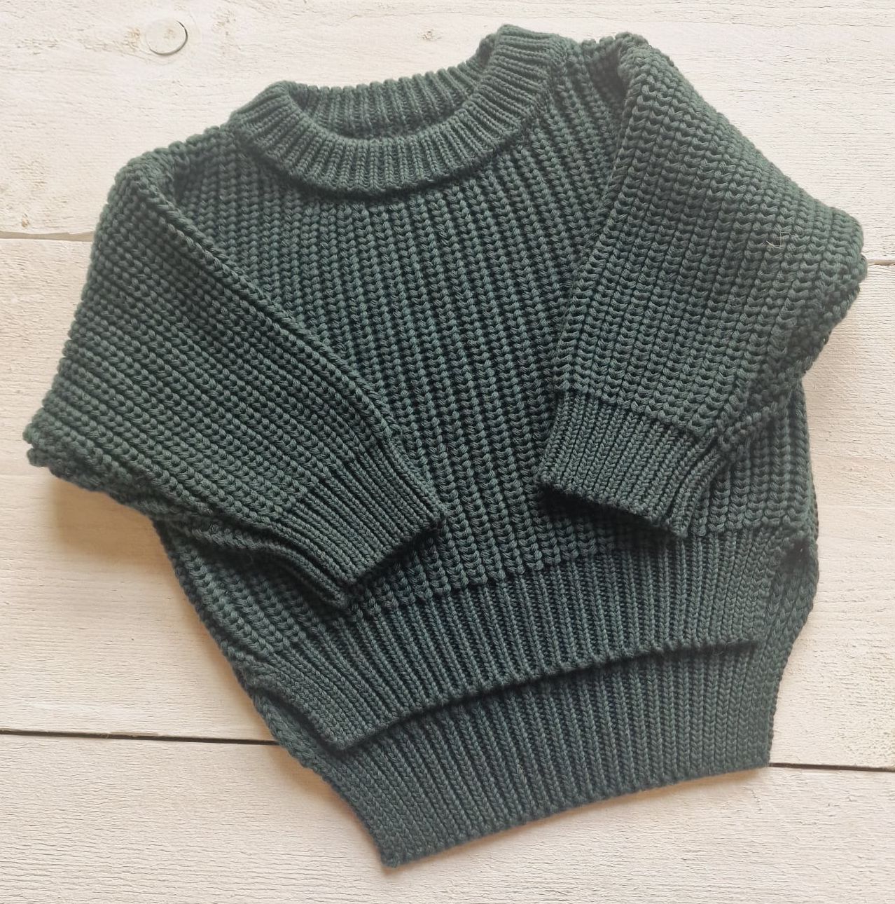 Oversized Deep Green Knitted Jumper