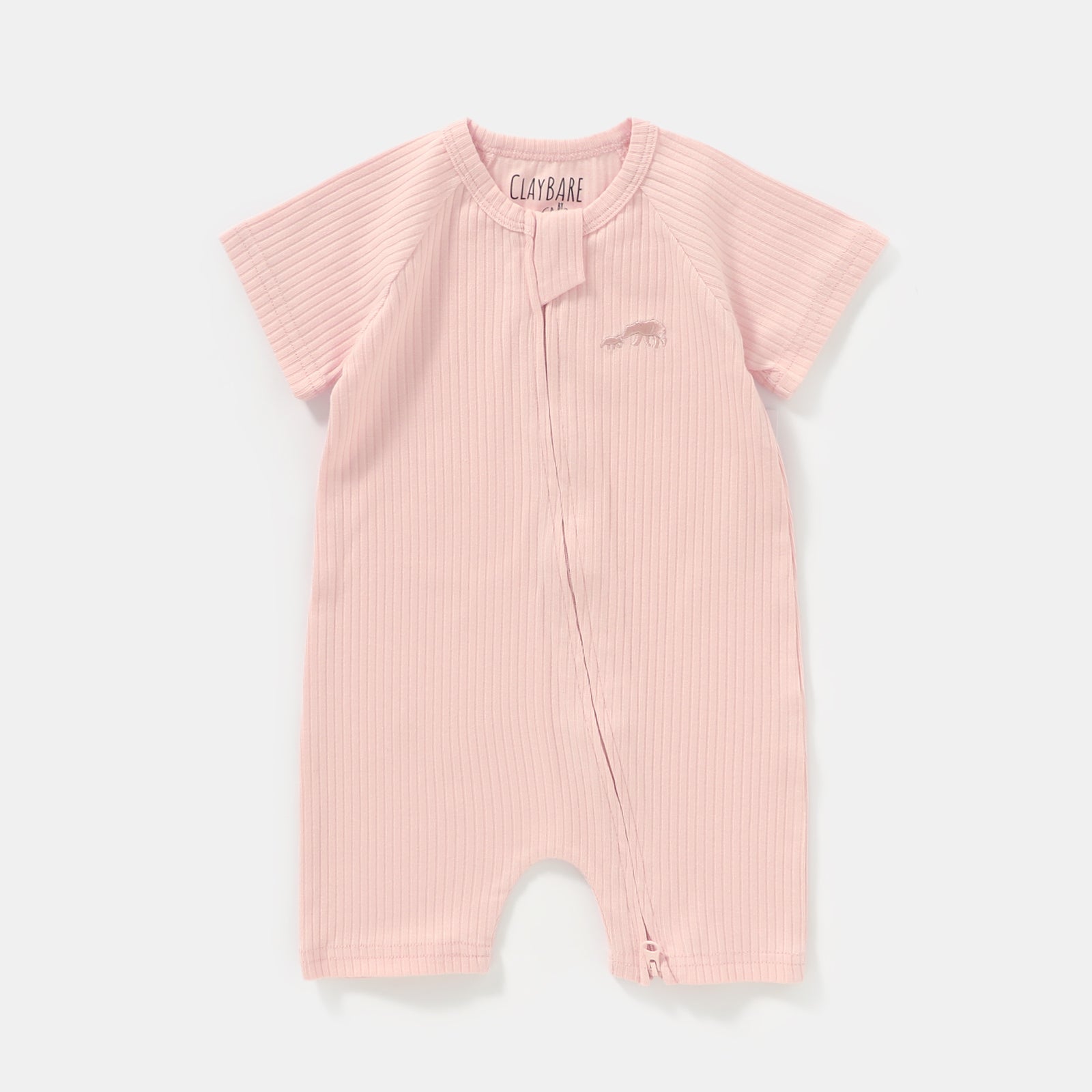 ClayBARE Baby Pink Double Zip Summer Romper