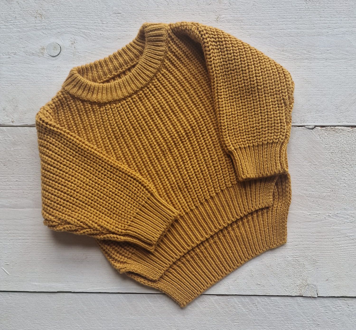 Oversized Mustard Knitted Jumper