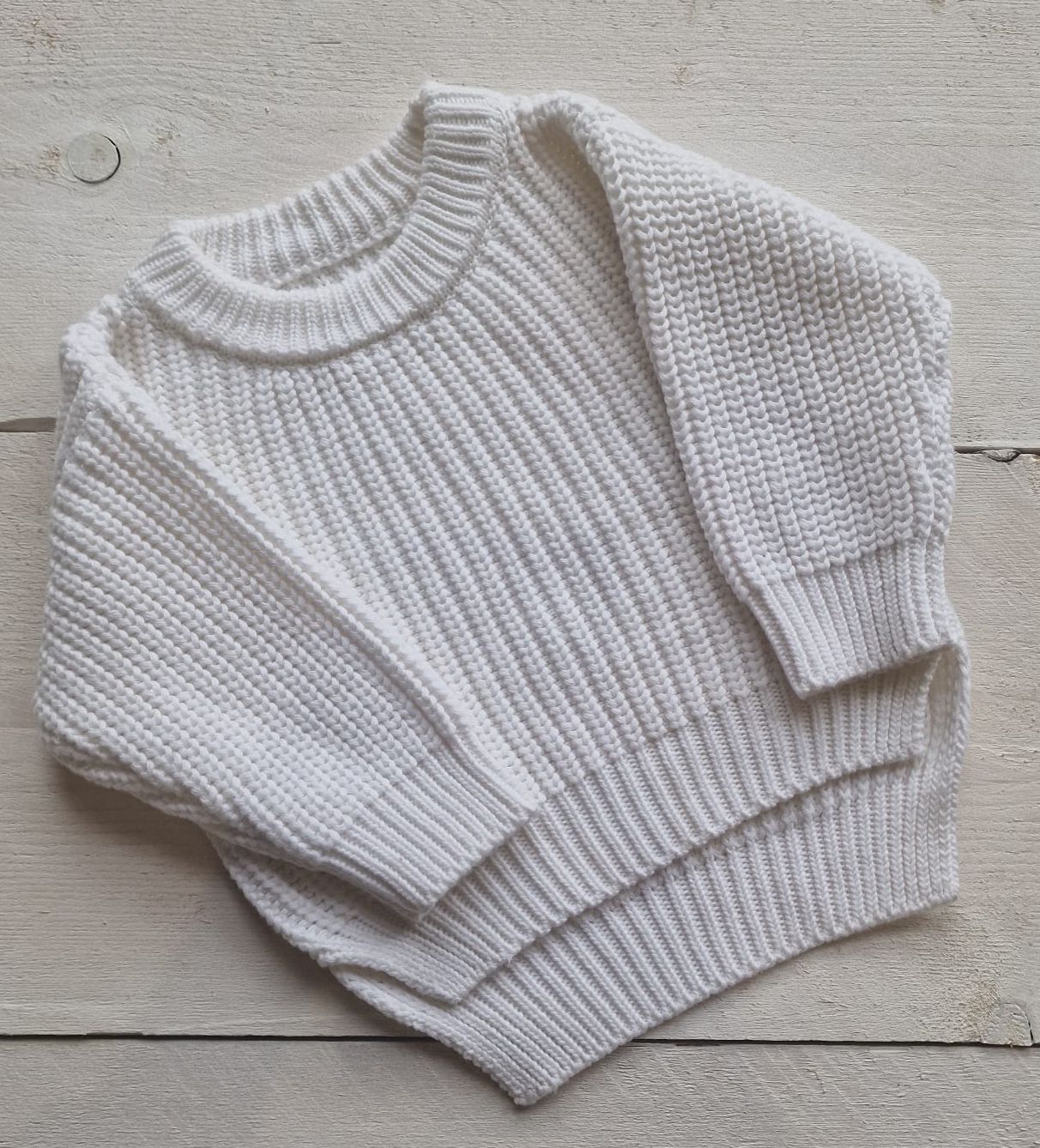 Oversized Warm White Knitted Jumper