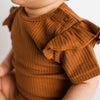 Rust Frill Short Sleeve Bodysuit - ClayBearOfficial 