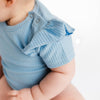 Sky Blue Frill Short Sleeve Bodysuit - ClayBearOfficial 