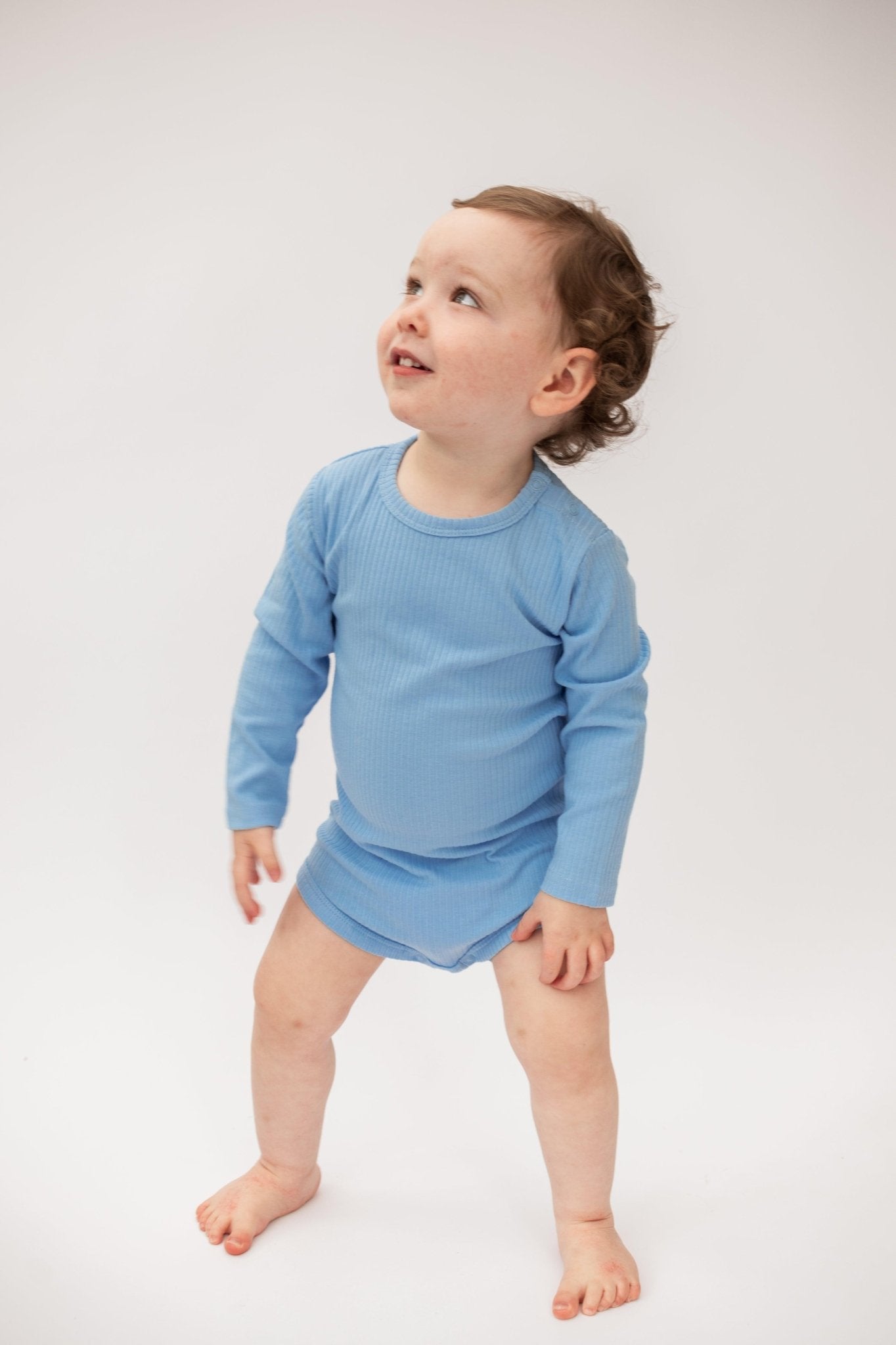 Sky Blue Long Sleeve Bodysuit - ClayBearOfficial 