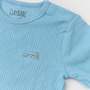 Sky Blue Ribbed Short Sleeve Top - ClayBearOfficial 