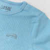 Sky Blue Ribbed Short Sleeve Top - ClayBearOfficial 