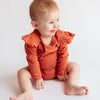 Terracotta Frill Long Sleeve Bodysuit - ClayBearOfficial 