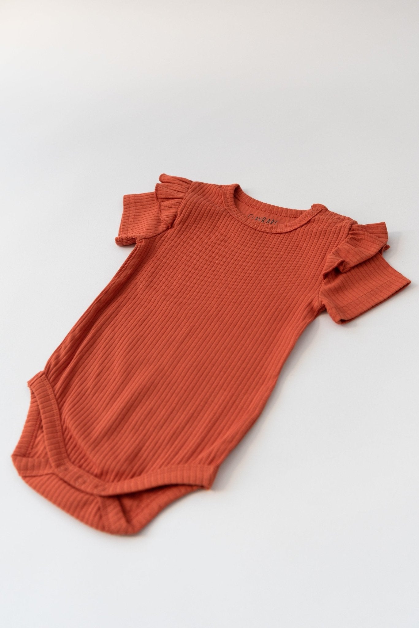 Terracotta Frill Short Sleeve Bodysuit - ClayBearOfficial 