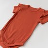 Terracotta Frill Short Sleeve Bodysuit - ClayBearOfficial 