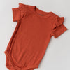 Terracotta Frill Short Sleeve Bodysuit - ClayBearOfficial 